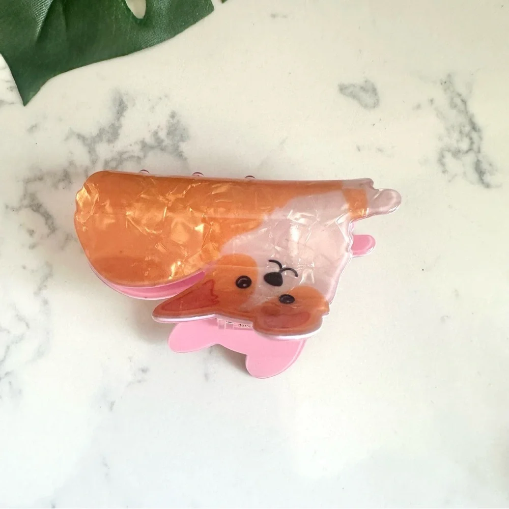 3/$22🩶  Corgi Dog Claw Clip Novelty Hair Accessory Acrylic Hair Clip Puppy NEW